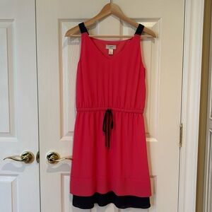 LOFT Pink/Navy Sleeveless Dress